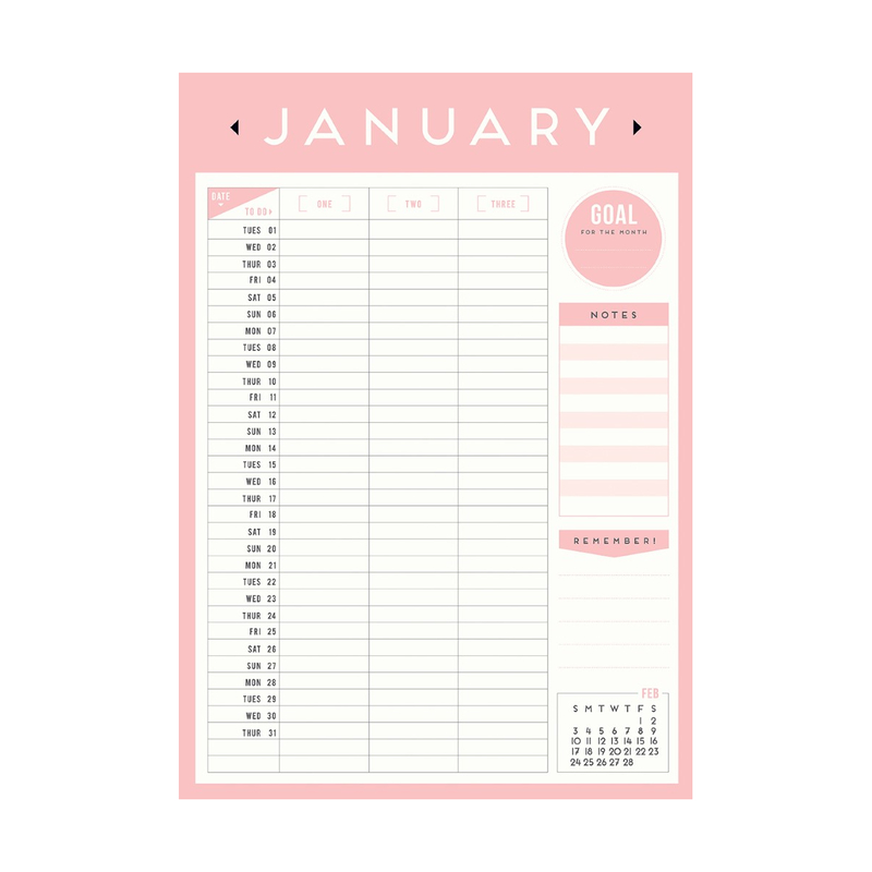 Portico Designs Alice Scott A3 Planner Calendar