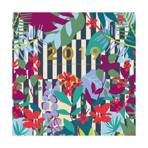 Portico Designs Patternology Square Wiro Calendar Floral Stripe