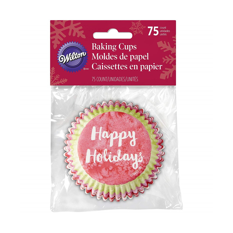Wilton X'mas Happy Holidays Baking Cups (Pack of 75)