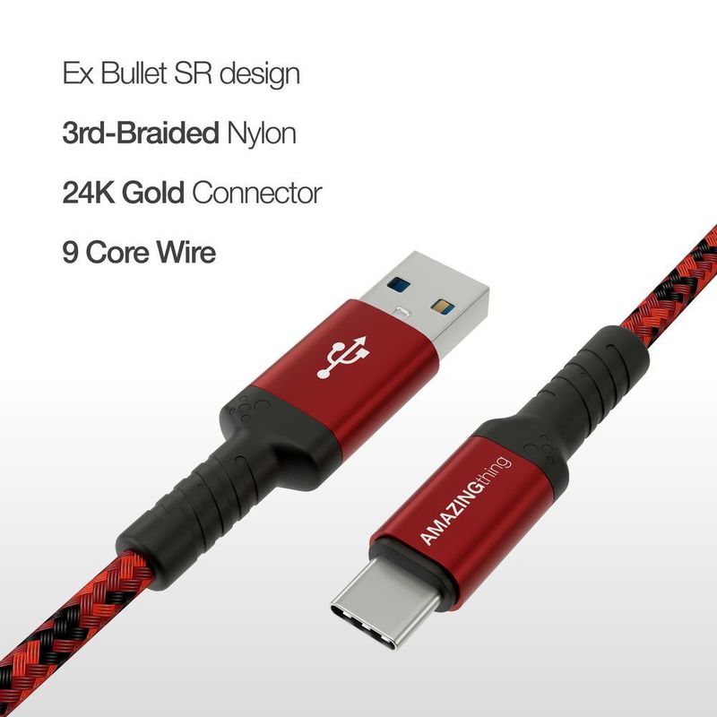 Amazing Thing Supremelink Type-C 3.1 Bullet Shield Cable 2.2M Red