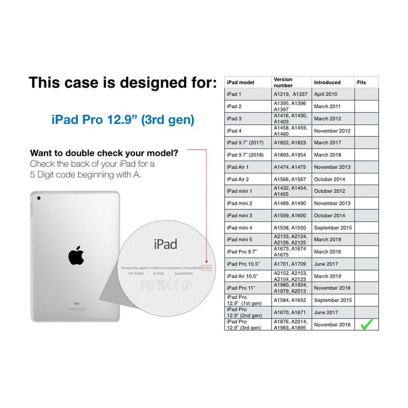 Pipetto Origami Case Dark Grey for iPad Pro 12.9-Inch 3rd Gen