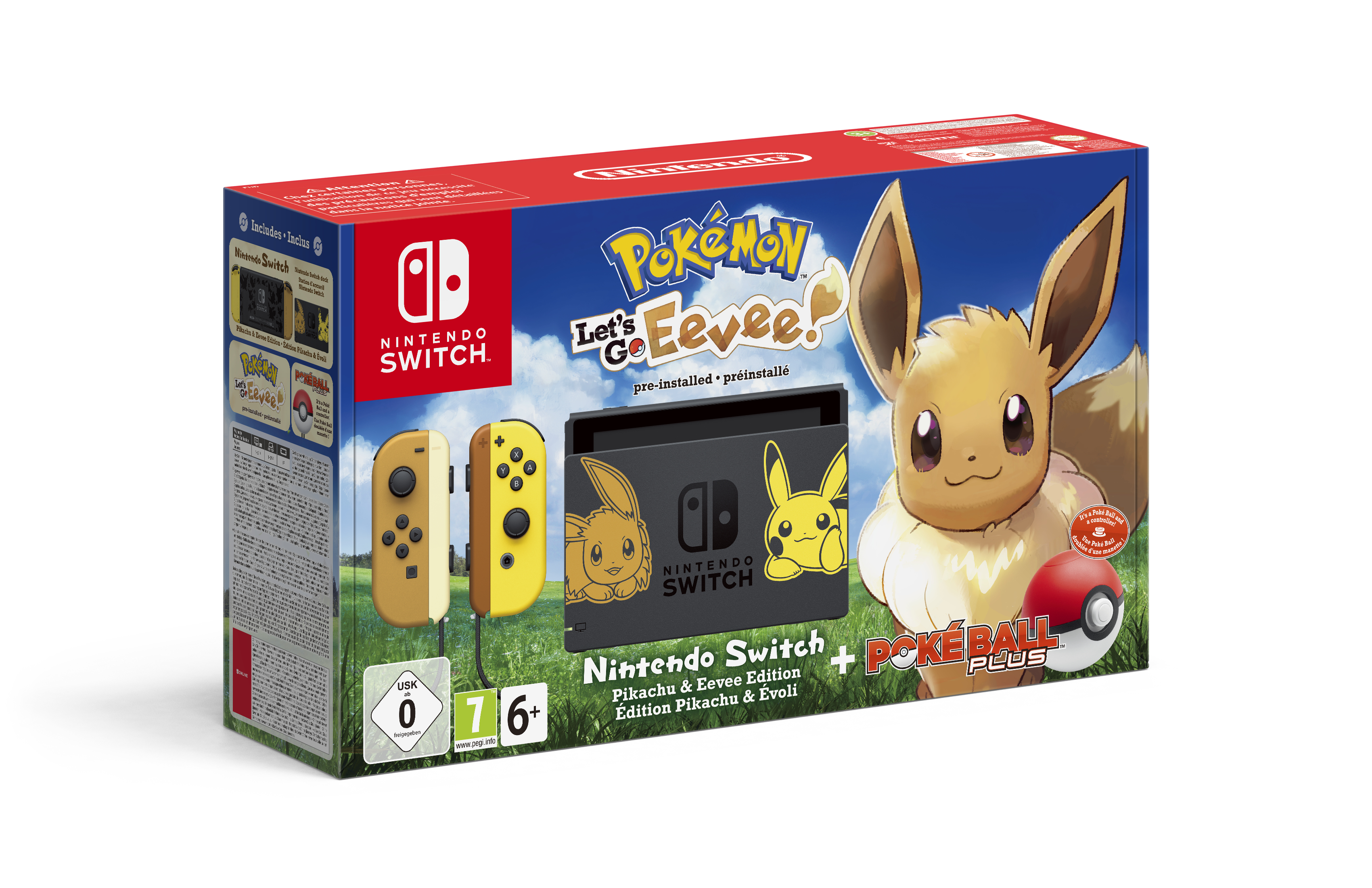 Nintendo Switch 32GB Pokemon Let's Go Eevee Edition + Poke Ball Plus (US)