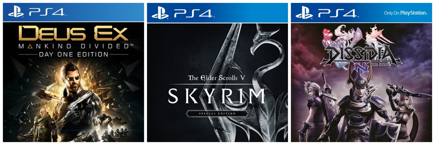 Deus Ex Mankind Divided + The Elder Scrolls V Skyrim - Special Edition + Dissidia Final Fantasy - NT (Steelbook Edition)