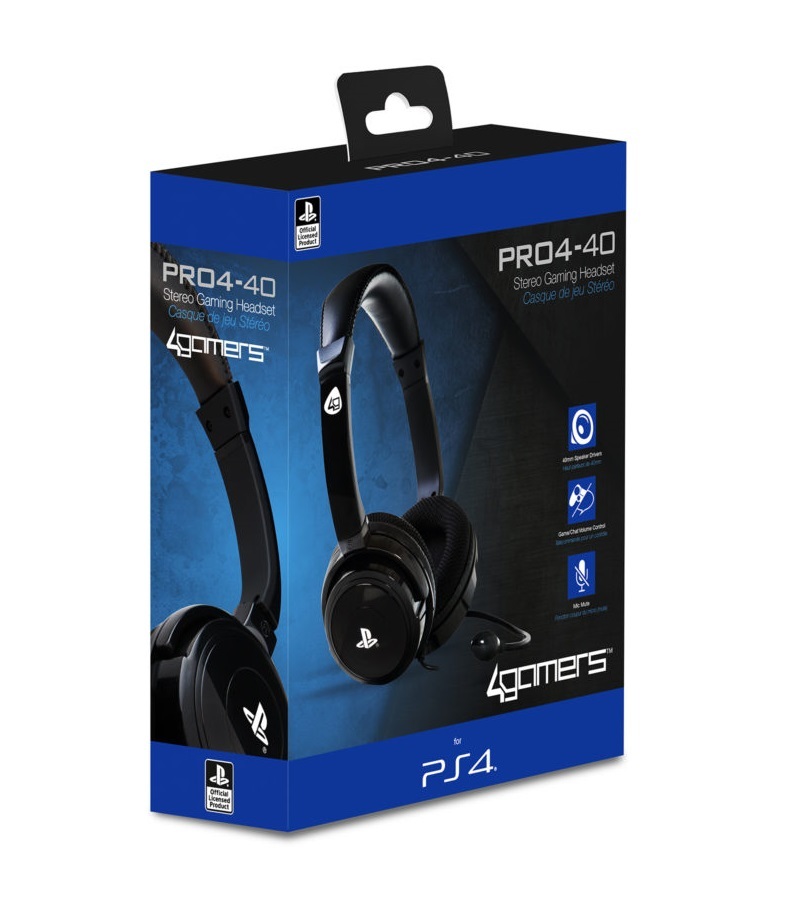 4Gamers PRO4-40 Black Stereo Gaming Headset for PS4