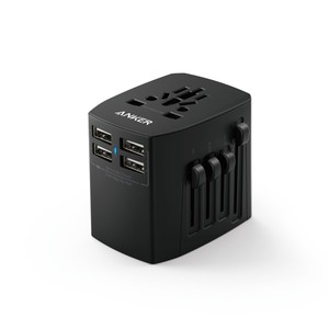 Anker Universal Travel Adapter With 4 USB Ports Black