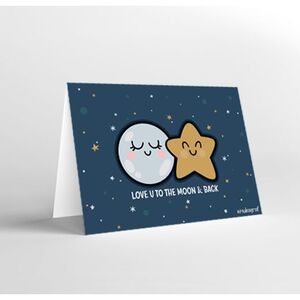 Mukagraf Love U To The Moon & Back Mini Greeting Card (10.3 x 7.3cm)