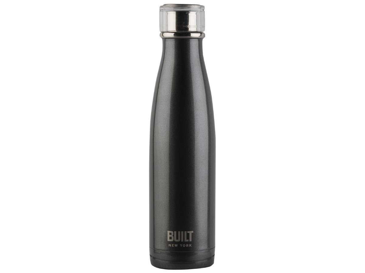 Built Double Walled Stainless Steel Water Bottle Charcoal 500ml