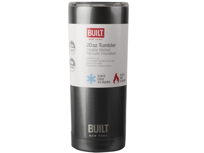 Built Double Walled Stainless Steel Water Tumbler Charcoal 590ml