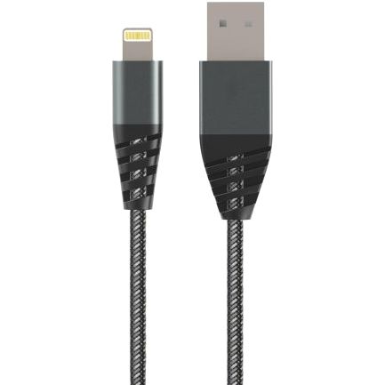 Muvit Tiger Cable Ultra Resistant MFI Lightning Cable 2.4A 2M Grey