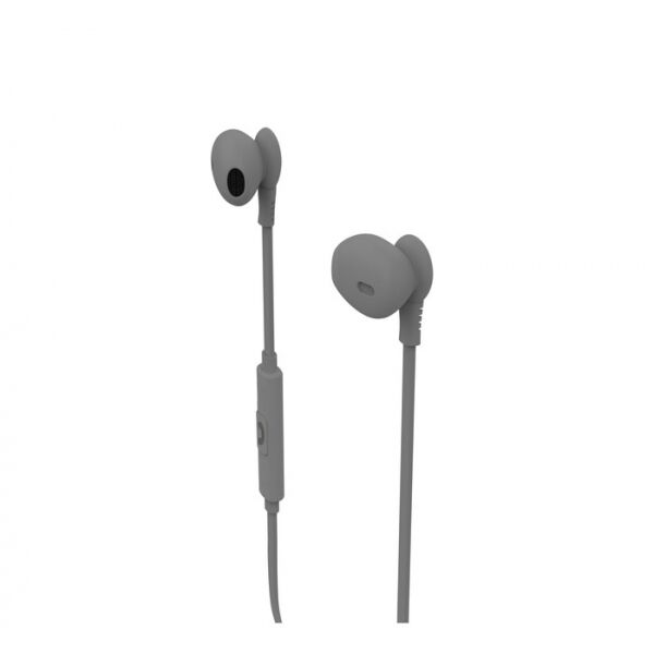 Muvit M1C 3.5mm Rubber Finish Grey In-Ear Earphones with Mic