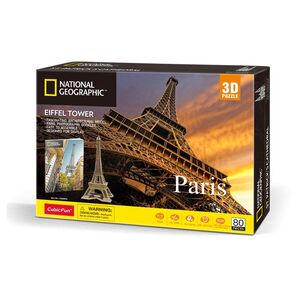 Cubic Fun National Geographic Eiffel Towers Paris 3D Puzzle (80 Pieces)