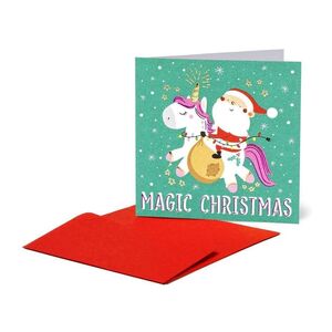 Legami Merry Christmas Santa + Unicorn Greeting Cards (15 x 15cm)