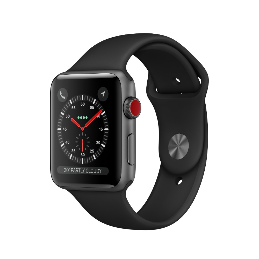 Apple Watch Series 3 GPS + Cellular 38mm Space Grey Aluminium Case with Black Sport Band