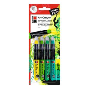 Marabu Art Crayon Blister Assortment Of 4 Green Jungle
