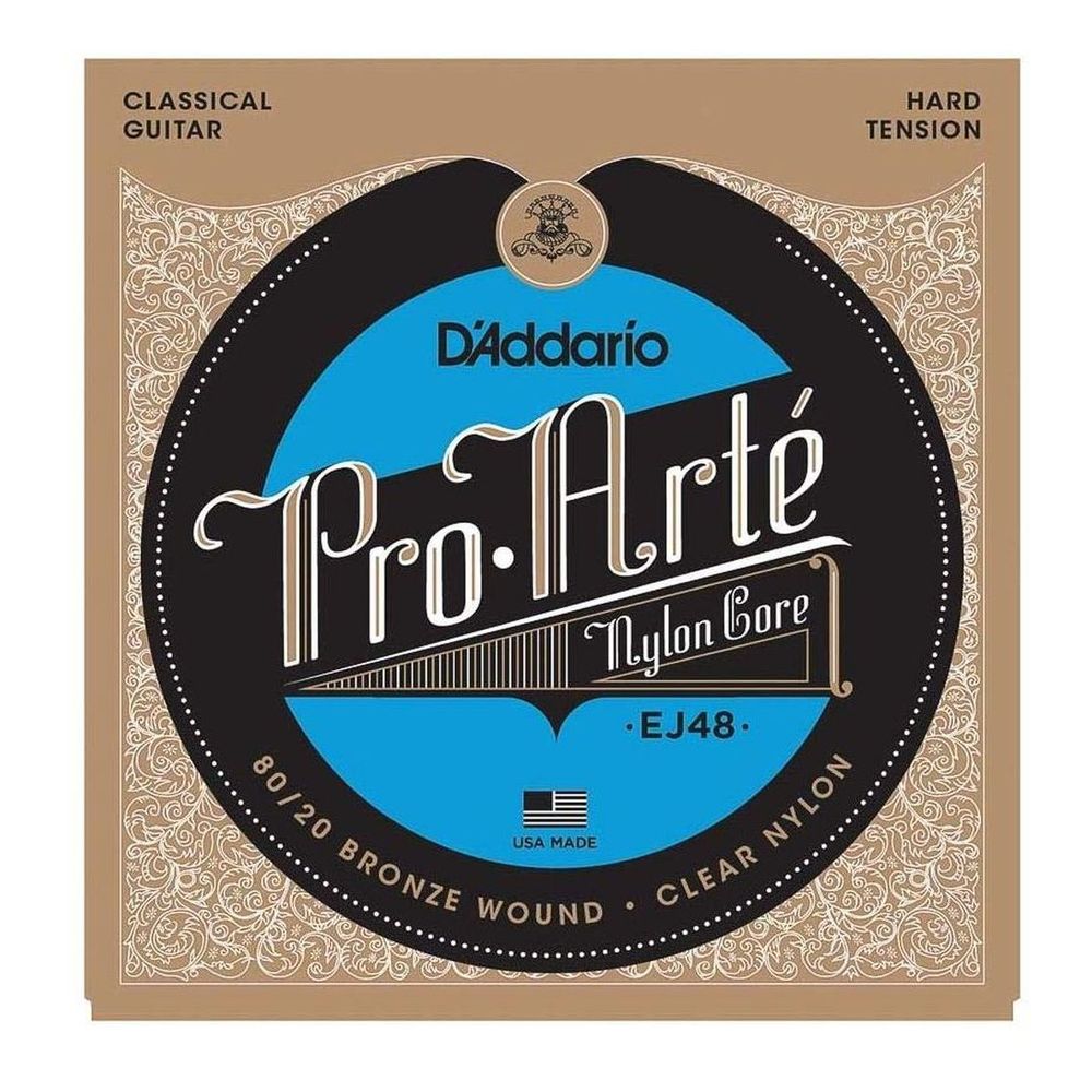 Daddario EJ48 Pro-Arte Classical Guitar Nylon Strings - Hard Tension (.0285-.044 Gauge)