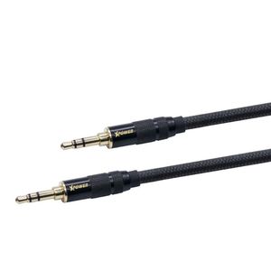 XPower Aluminium Alloy 3.5mm Audio Nylon Cable 1m Black 2nd Gen