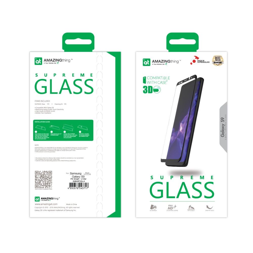 Amazing Thing Full Glue 3D Full Cover Crystal Screen Protector For S9/S8
