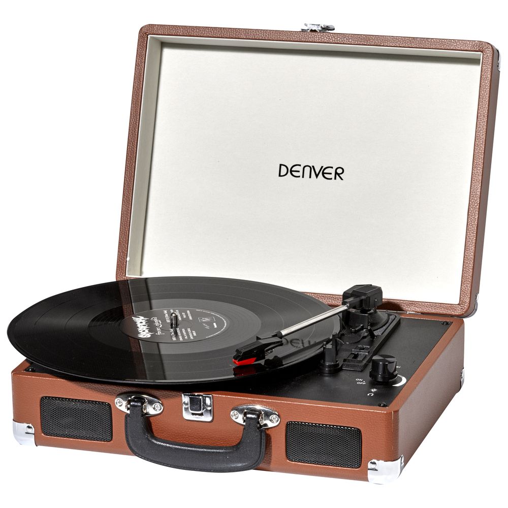 Denver Electronics VPL-120 Turntable with Built-in Speakers - Brown