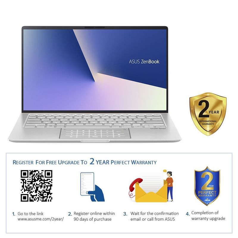 ASUS ZenBook UX433FN Laptop 8th Gen Intel Core i7-8565U 1.8GHz/16GB/512GB SSD/NVIDIA GeForce MX150 2GB/14-inch FHD/Windows