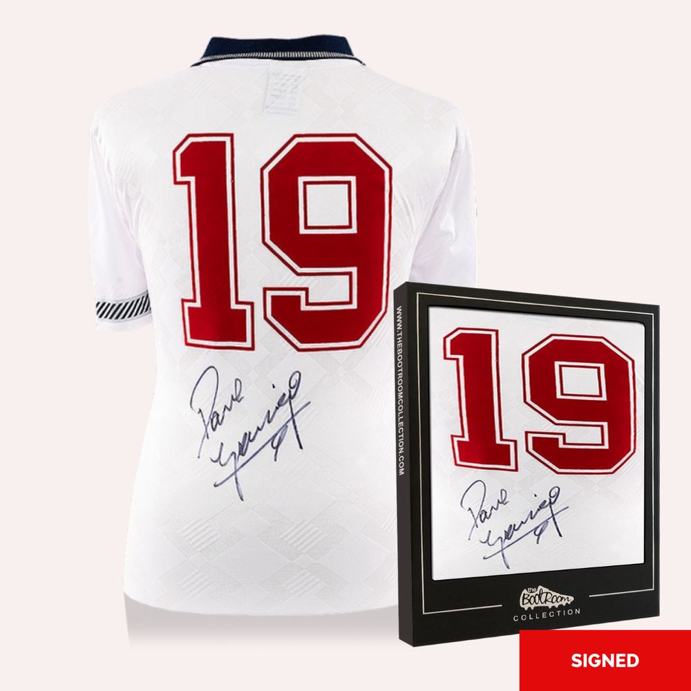 Bootroom Collection Authentic Signed Paul Gascoigne 1990 England Shirt (Boxed)
