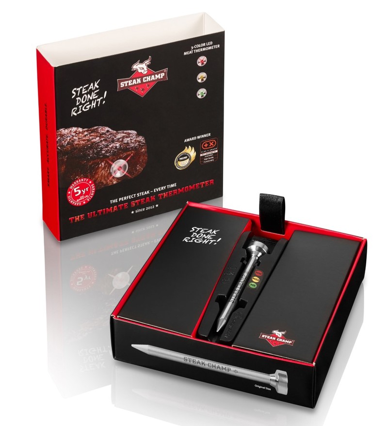 New Steakchamp 3-Color Meat Thermometer