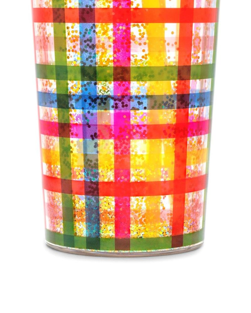 Ban.do Sip Sip Tumbler with Straw Deluxe Block Party with Glitter 590ml