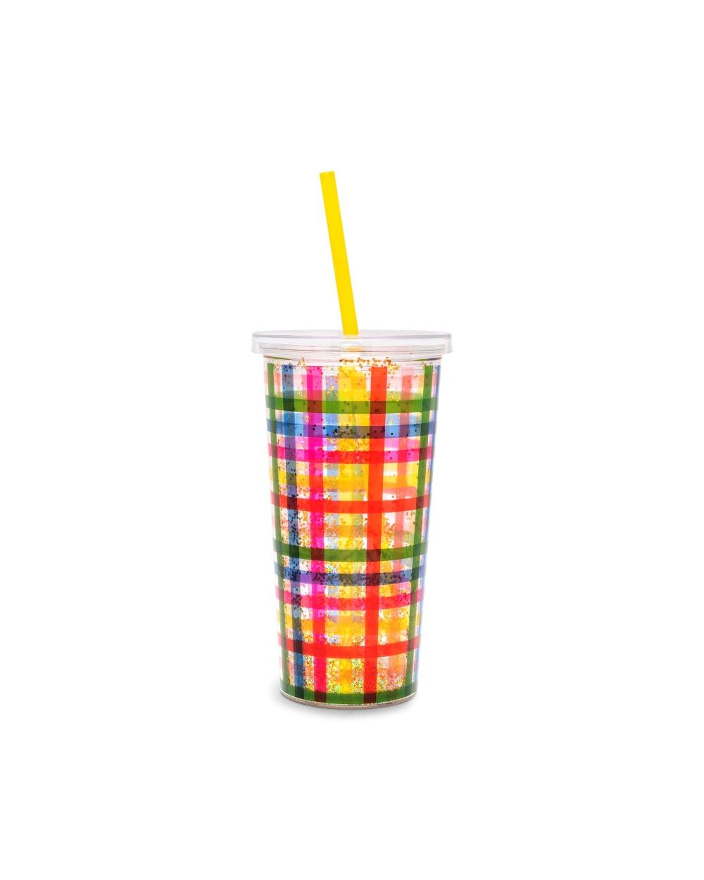 Ban.do Sip Sip Tumbler with Straw Deluxe Block Party with Glitter 590ml