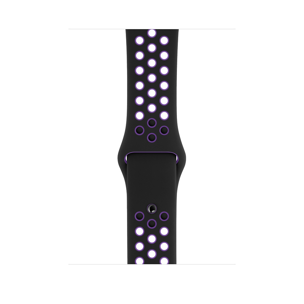 Apple 44mm Black/Hyper Grape Nike Sport Band S/M & M/L (Compatible with Apple Watch 42/44/45mm)