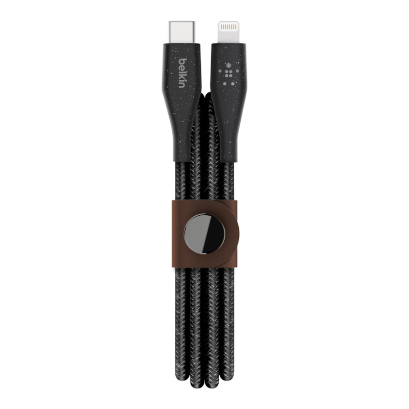 Belkin DuraTek BOOSTCHARGE USB-C Cable with Lightning Connector + Strap Black