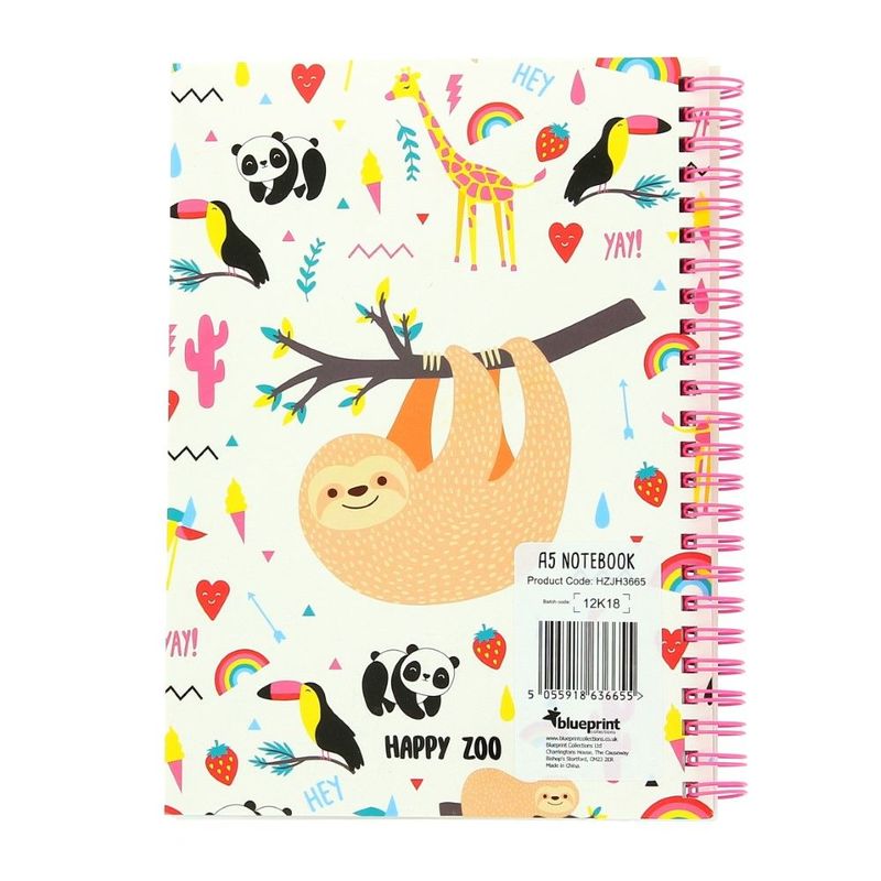 Blueprint Happy Zoo Just Hangin' A5 Notebook