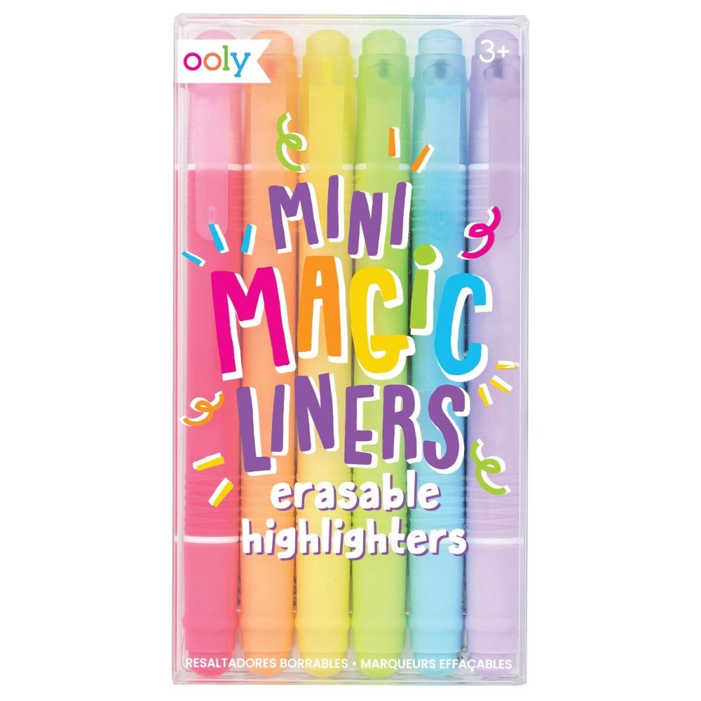 Ooly Mini Magic Liners Erasable Highlighters (Set Of 6)