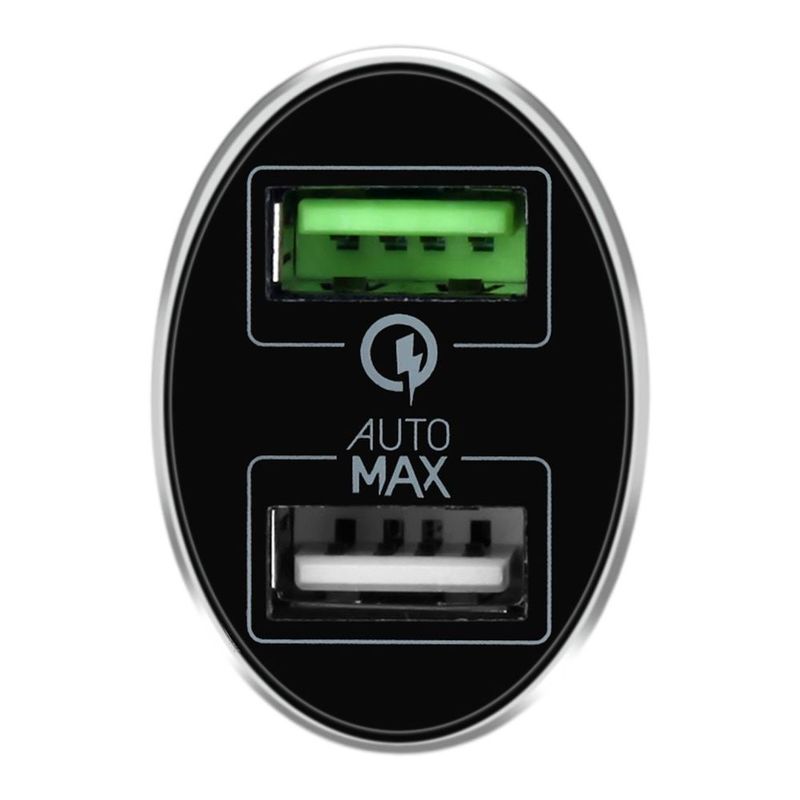 Momax Uc Series Dual Port Fast Car Charger Black