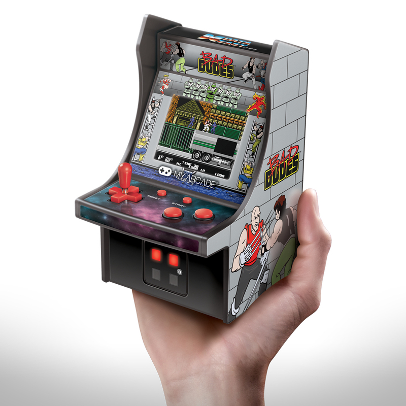 My Arcade Retro Bad Dudes Micro Player Grey/Black 6.75-Inch Mini Retro Arcade Machine Cabinet