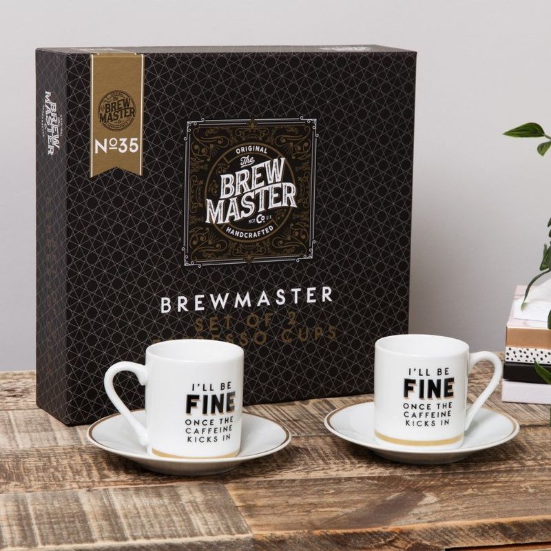 Harvey Makin Brewmaster Espresso Mug & Saucer Stoneware set