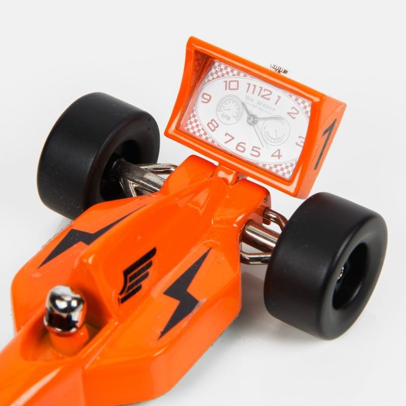 Wm Widdop Miniature Racing Car Clock Orange