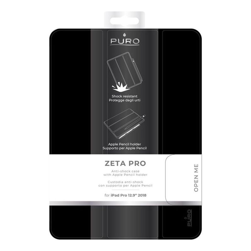 Puro Zeta Pro Booklet Case Black for iPad Pro 12.9-Inch