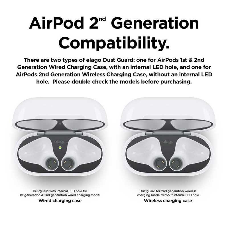 Elago Dust Guard Matte Grey for AirPods (Set of 2)