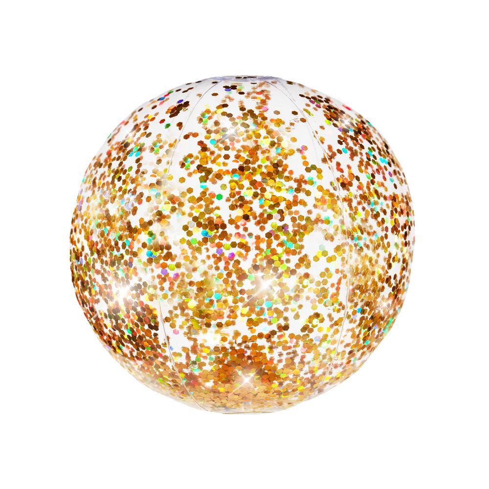 Glitter Beach Ball Gold Glitter 13.75 Inch