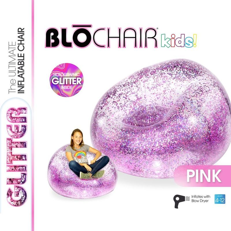 BloChair Kids Inflatable Chair Pink Glitter