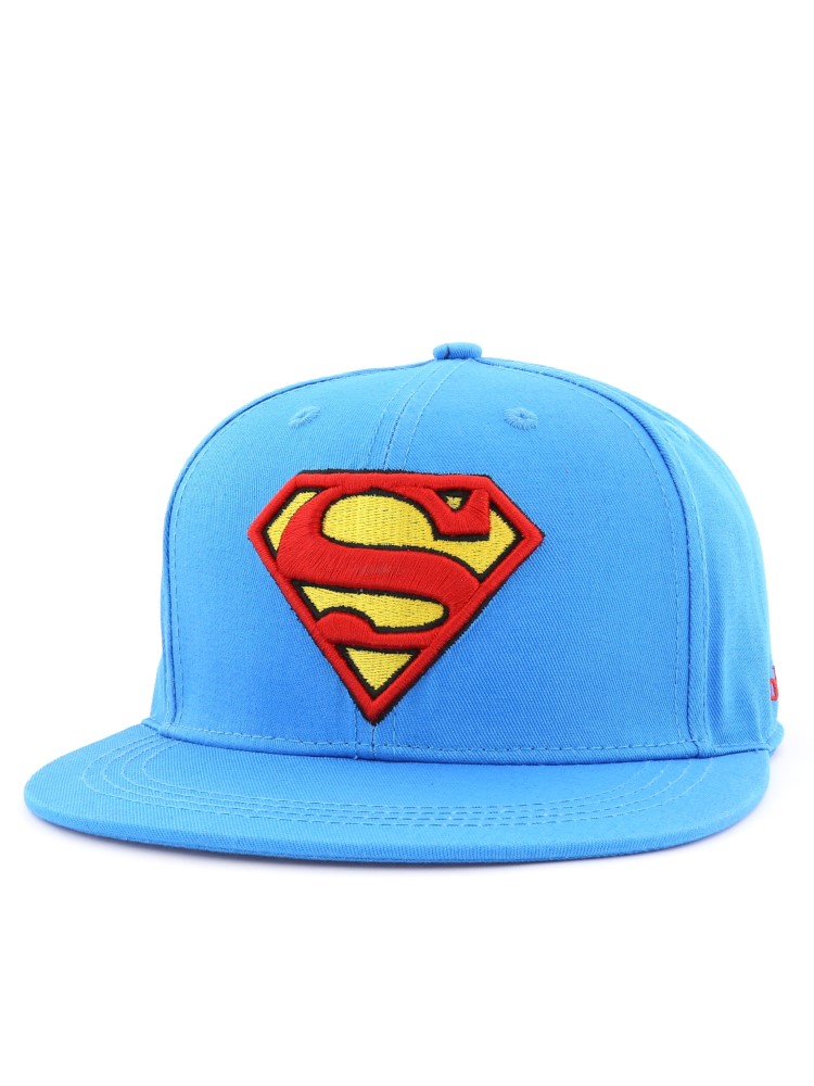 Superman Logo Flatbrim Cap Adult Medium Blue