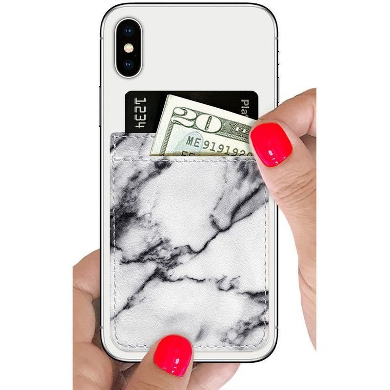 iDecoz White Marble Phone Pocket