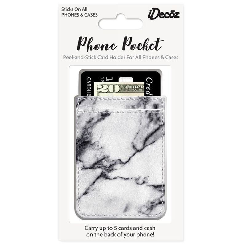 iDecoz White Marble Phone Pocket