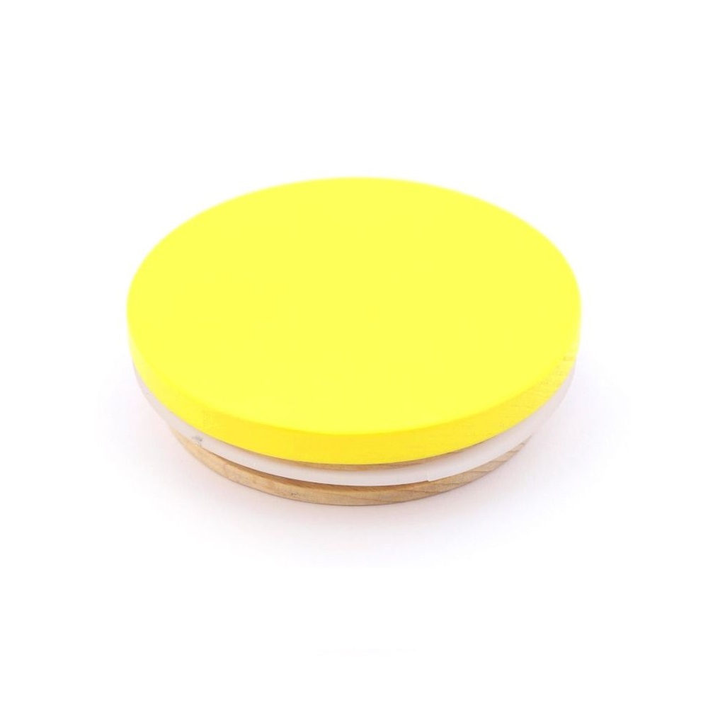 Design Letters Wooden Lid For Porcelain Cup Yellow