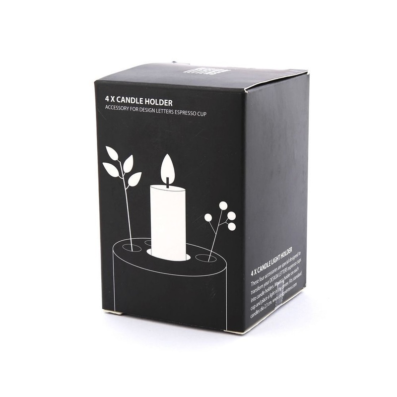 Design Letters Candle Holder Set For Espresso Cup Black