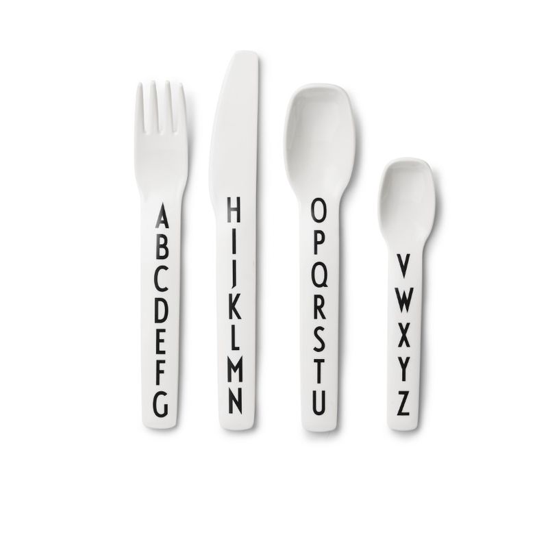 Design Letters Kids Cutlery Set White
