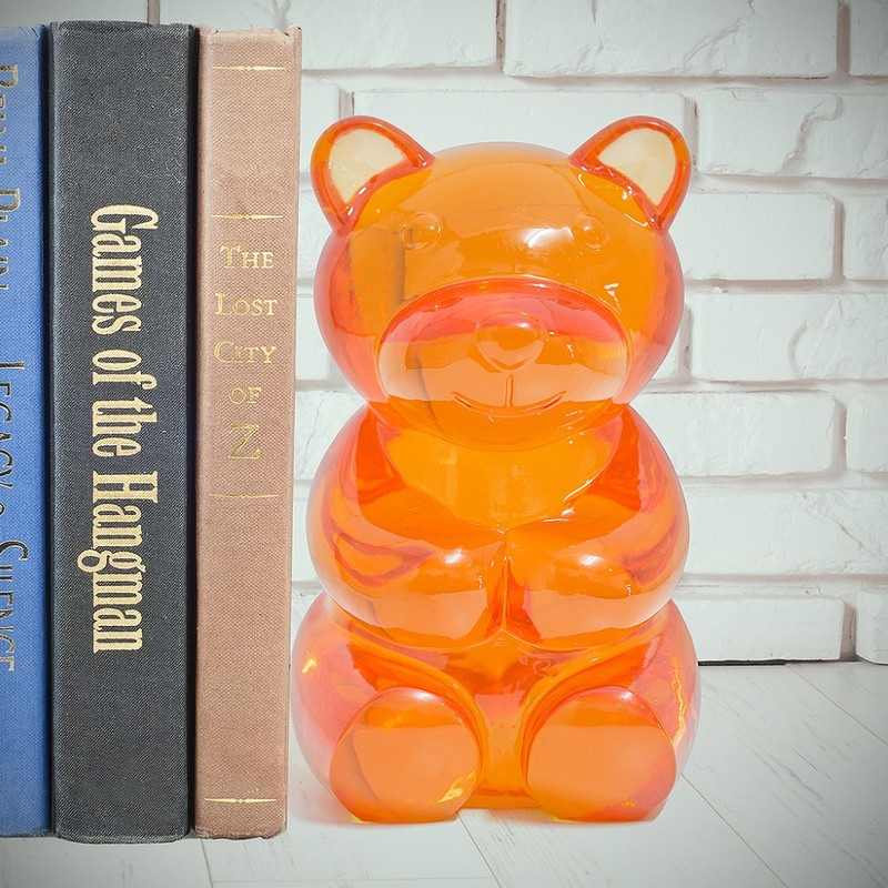 Balvi Yummy Bear Transparent Orange Bookend