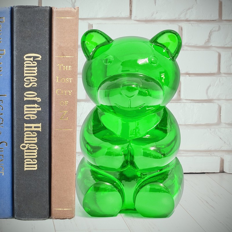 Balvi Yummy Bear Transparent Green Bookend