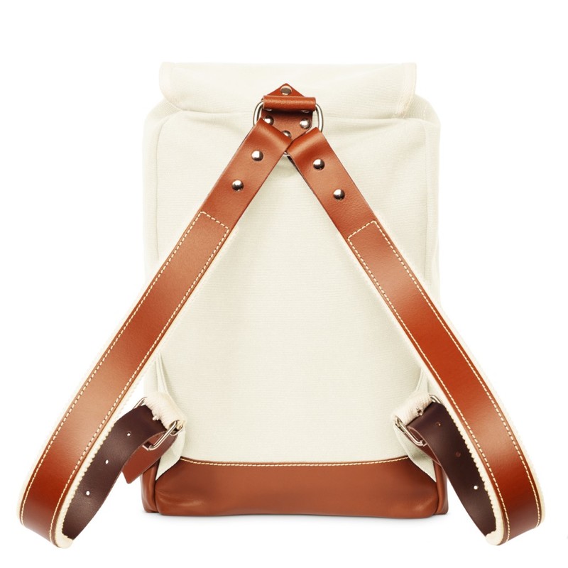 Ykra Matra Mini Leather Strap White Backpack
