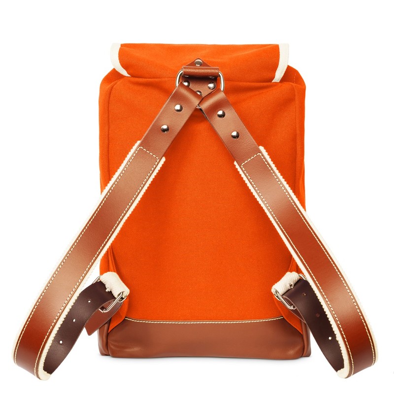 Ykra Matra Mini Leather Strap Orange Backpack
