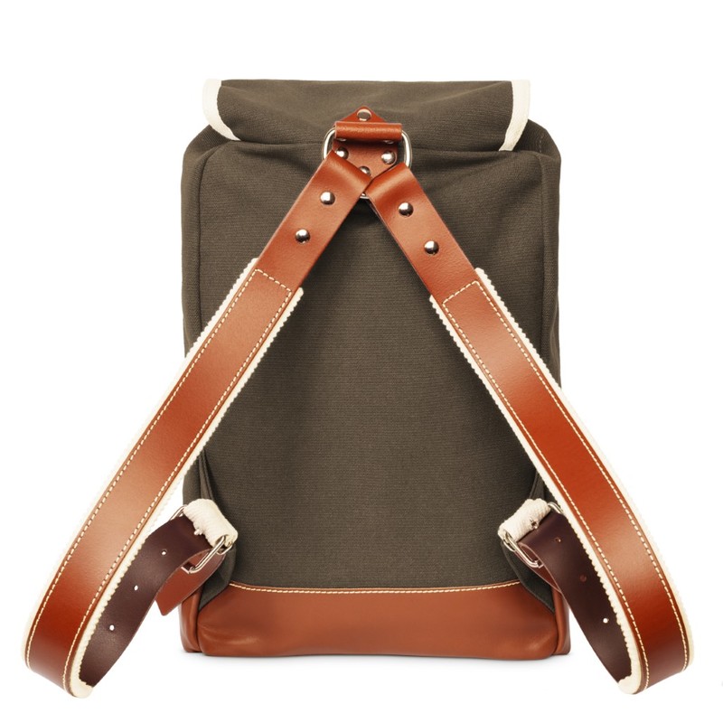 Ykra Matra Mini Leather Strap Khaki Backpack